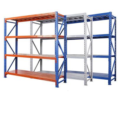 China HUAWU Warehouse Storage System Factory 200kg Warehouse Storage Metal Decking Shelf Light Duty Rack For Sale for sale