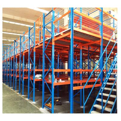 China Warehouse Storage System Mezzanine Platform Powder Coated Steel With Heavy Duty Metal Platform Floor Or Wooden Floor Mezzanine Rack for sale