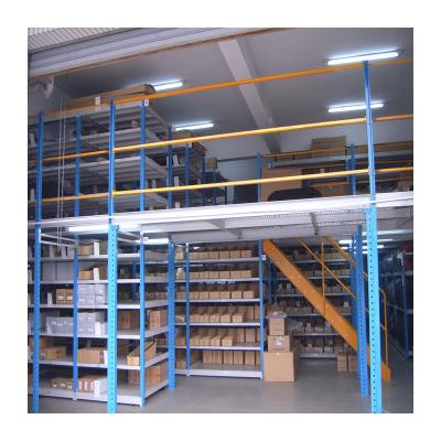 China HUAWU Warehouse Storage System Factory Customized Heavy Load Mezzanine Floor Racking Rack Storage Shelf System for sale