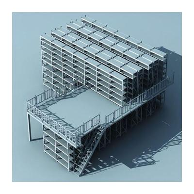 China Corrosion Protection HUAWU Factory China Supplier Warehouse Rack Backed Heavy Duty Mezzanine Floor Shelving Rack Storage Systems for sale