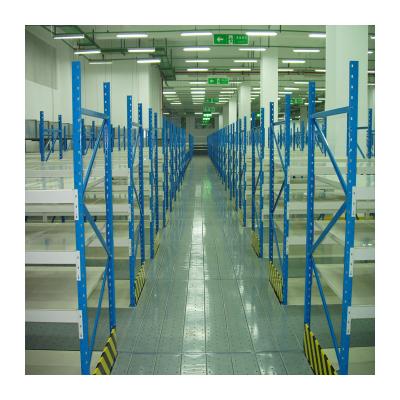 China HUAWU Corrosion Protection Factory Warehouse Platform Metal Shelving Storage Rack Lit Mezzanine Floor Steel Racking System for sale