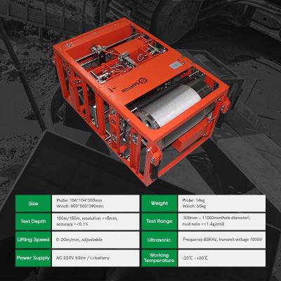 Cina monitor ultrasonico del luogo di perforazione del tester del mucchio di profondità di 150m per prova di qualità scanalatura/del foro di trivellazione in vendita