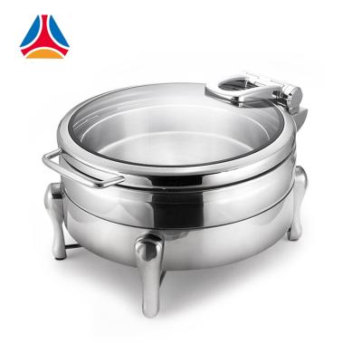 China Stianless Steel Commercial Kitchen Chafing Dish Buffet Set Round For Food /chafing Plate Heating Buffet Set Electric /High Quality Heating Set 24 for sale