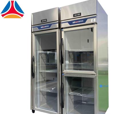 China Single and Double Farms Beverage Cabinet Display Cabinet Refrigerated Vertical Cabinet Large Capacity Commercial Fresh-Keeping Freezer for sale