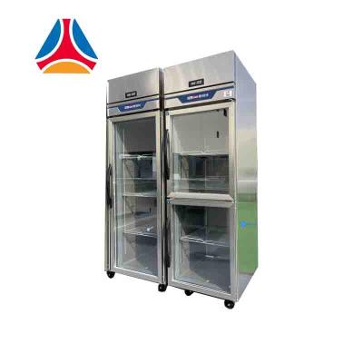 China Single-temperature manufacturer commercial display cabinet fruit cabinet door stainless steel fresh-keeping refrigerator for sale