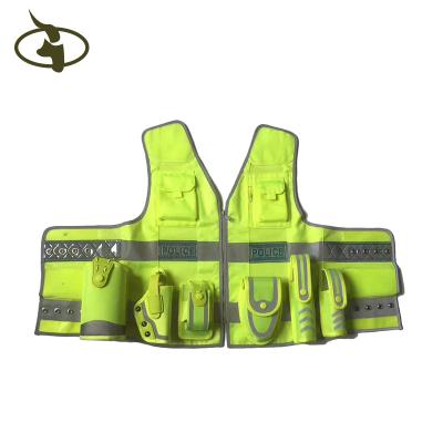 China Custom Multifunctional Leather Belt Military Factory Police Light Green Vest for sale