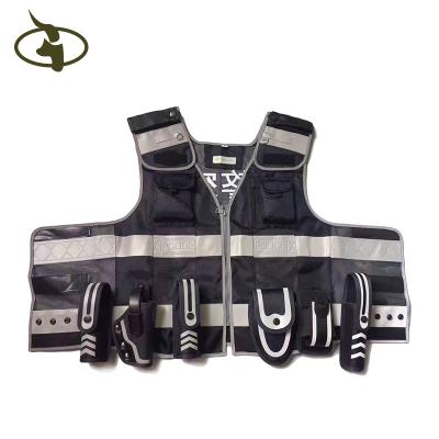 China Good multifunctional black leather belt security police military material vest for sale