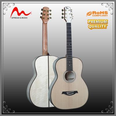 China Factory Student Acoustic Guitar Solid Spruce Abalone Inlay Guitar for sale