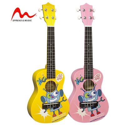 China Basswood 24 Inch Ukulele Pattern Colorful Manufacturer Supply Wholesale Guitars S-241AP4 for sale