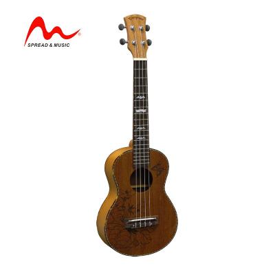 China Reasonable 27 Inch Ukulele Carved Full Tenor Size Mahogany Ukulele for sale