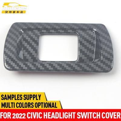 China Anteke Car ABS Chrome Headlight Switch Button Frame Cover Decoration Trim Stickers For 2022 Civic Car Interior Membership for sale