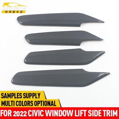 China Anteke Car ABS Chrome Window Lift Side Frame Cover Trim Decoration Stickers For 2022 Civic Car Interior Membership for sale