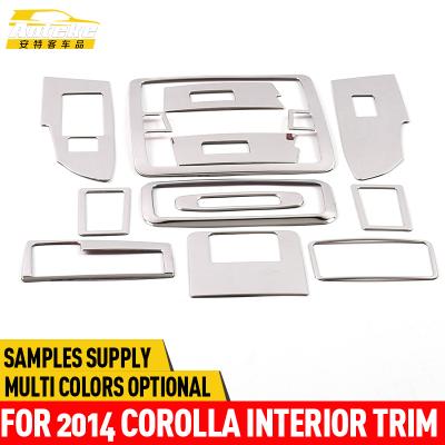 China ABS Anteke For 2014 Styling Corolla ABS Chrome Trim Corolla Dashboard Center Control Trim Frame Cover Decoration Car Interiors for sale