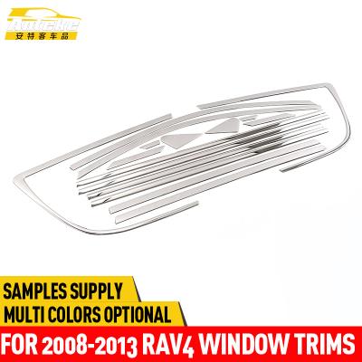 China Anteke Stainless Steel For 2008-2013 RAV4 Stainless Steel Window Trim RAV4 Window Chassis Sill Molding Trim Decoration Stickers Car Styling for sale