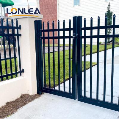 China Hot Sale Aluminum Door Easily Assembled Decorative Black Powder Coated Garden Used for sale