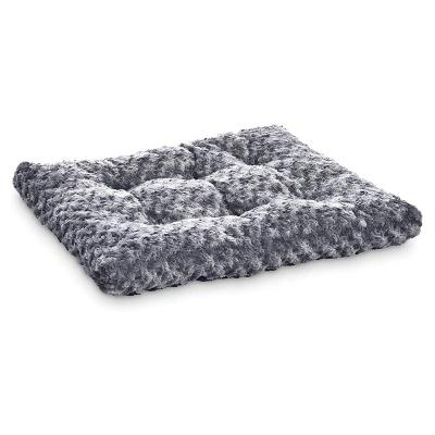 China Stocked Large size Gray Swirl Plush Pet Bed and Dog Crate Pad for sale