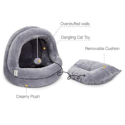 China Machine Washable Anti-Slip And Water Resistant Bottom Stocked Cat Bed for sale