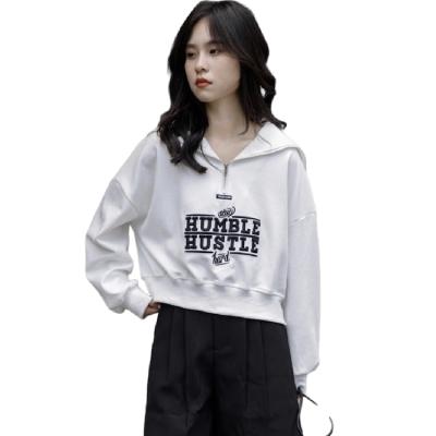 China New Design Double-Layer Embroidery Cotton Hooded Print Casual Women's Sweater Comfortable Girl's Coat 100% for sale