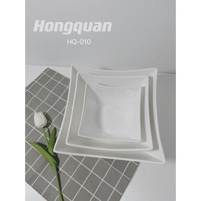 China Well Sustainable Priced Ceramic Square Bowls Fruit Bowl Ceramic Soup Bowl For Hotel Home Restaurants for sale