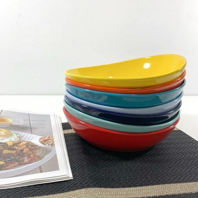 China Direct Viable Colorful Ceramic Irregular Ceramic Salad Bowl Soup Bowl Soup Plant Food Vegetable Fruit Bowl for sale