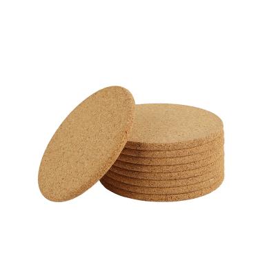 China Cheap Custom Made Round White Cork Wooden Coasters Viable Promotional Diameter 19cm for sale