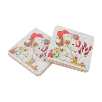 China Viable 4 Inch Cork Back Sublimation Custom Square Coasters Set For Dining Table for sale