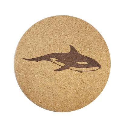 China Viable Wholesale Cork Coasters Laser Engraving Soft Drinks Coaster Set Natural Wood Coasters for sale