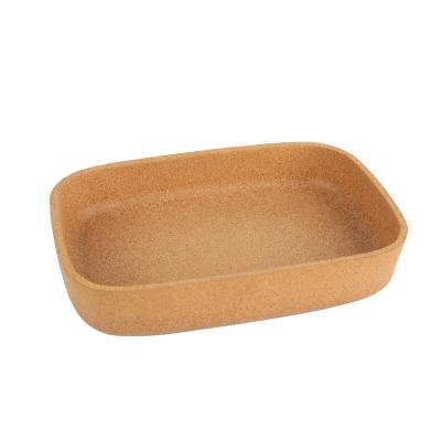 China Round Square Eco-friendly Sustainable Cork Tray For Coffee Cup Holder Tray Custom Printed Serving Tray for sale