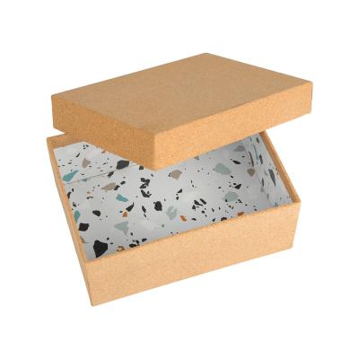 China Large Various Customized Luxury Gift Brown Recyclable Cork Wrapping Paper Gift Box With Lining for sale