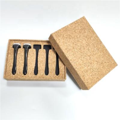 China Biodegradable Rectangular Cardboard Box Shaver Gift Box With Lid Customized Luxurious Cork Shaver Packaging Box With Insert for sale