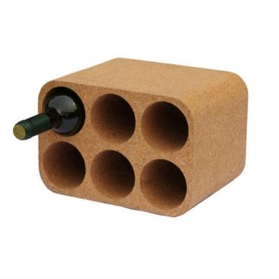 China 2-Tier Cork Wine Bottles Holder 6 Bottle Eco-Friendly Stackable Display Stand Small Countertop Cork Wine Rack for sale