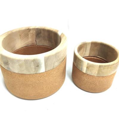 China Natural Custom Various Shape Environmental Cork Plant Flower Pot Nordic Embossing Outdoor Flower Pot for sale