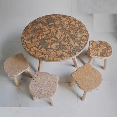 China Lovely Design Animal Shape Cork Chair Baby Dining Chair With Cork Round Dining Table Set In Cork Material for sale