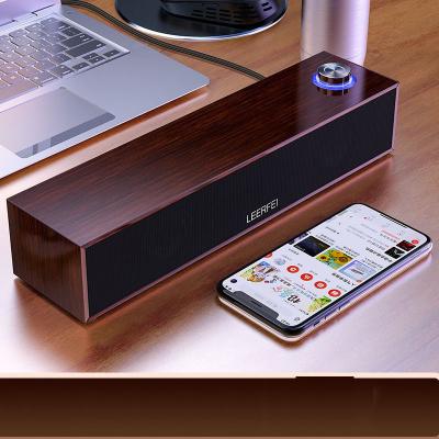 China AirPlay E350MB Long Cable Multimedia Audio Computer Speaker Wooden Desktop Subwoofer for sale