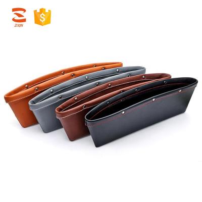 China Waterproof Hot Sale 4 Colors PU Leather Storage Bag Gap Clip Organizers Car Seat Side Pocket for sale