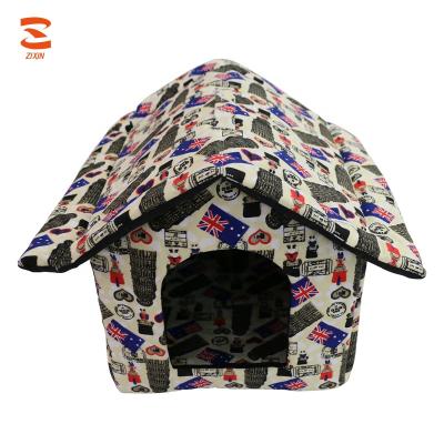 China Extra Large Portable Foldable Strong Designs Portable Soft Warm Heated Dog Bed Folding Indoor Insulated Pet House Cage For Sale for sale