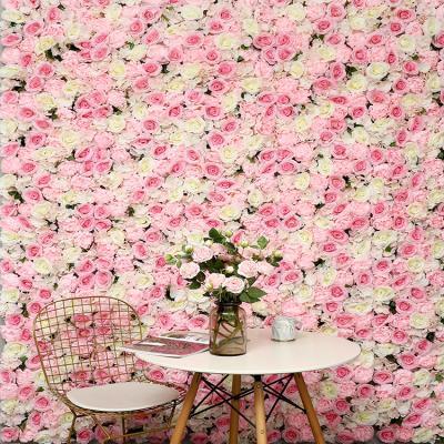 China Home/Office/Party/Wedding Decoration Last Week Of Promotion Photography Backdrops 3D Artificial Flower Silk Rose Wedding Decoration Wall Backdrop Panels For for sale