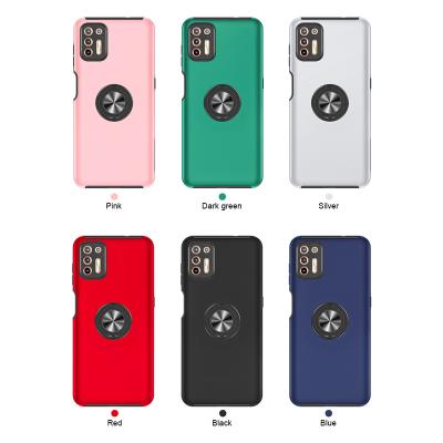 China Anti-drop For MOTO G9 Plus Magnetic Back Cover Anti Slip TPU PC Phone Case With Ring Holder for sale