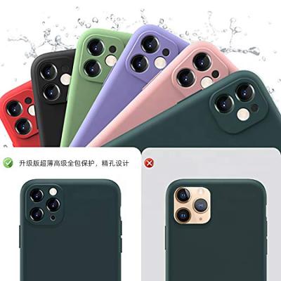 China Original Anti-drop Shockproof Protective Fiber Liquid Silicone Phone Cases For iPhone 11 12 Pro Max for sale