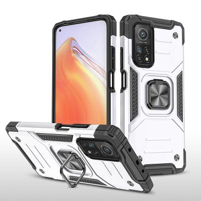 China Heavy Duty Shockproof Anti-drop TPU PC Phone Case For Xiaomi 10T Pro Cover With Magnetic Ring Kickstand for sale