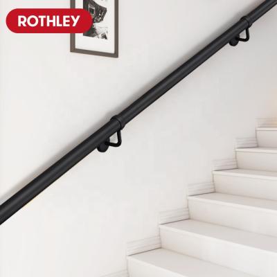 China ROTHLEY Removable Staircase Metal Rust-resistance Handrail For Indoor Staircase Villa Matt Black for sale