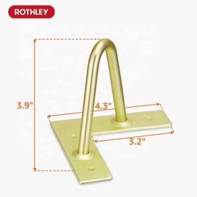 China EUROPEAN ROTHLEY 2 Rod Brass Hairpin Legs Brushed Steel For Chairs Furniture Table 4 inch for sale