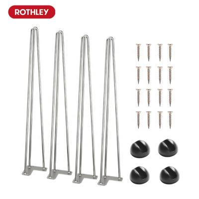 China EUROPEAN ROTHLEY Brushed Stainless Steel Hairpin Legs For Furniture Cafe Dining Table for sale