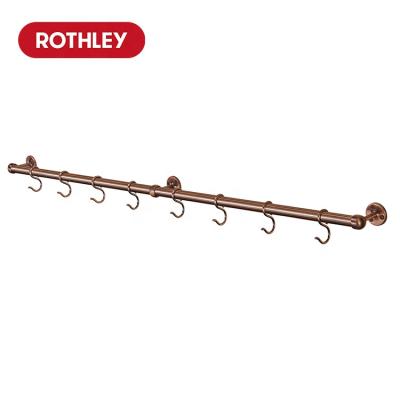 China ROTHLEY Sustainable Antique Copper Utensil Rail For Kitchen Rack Drying Rack Wall Mount for sale