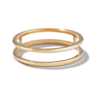 China CLASSIC Hot Sale Minimalist 18k Gold Plated 925 Sterling Silver Double Row Channel Rings For Women for sale