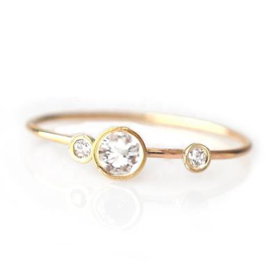 China Milskye FASHIONABLE Wholesale 18k Yellow Gold Plated CZ 925 Sterling Silver Women Jewelry Stacking Ring for sale