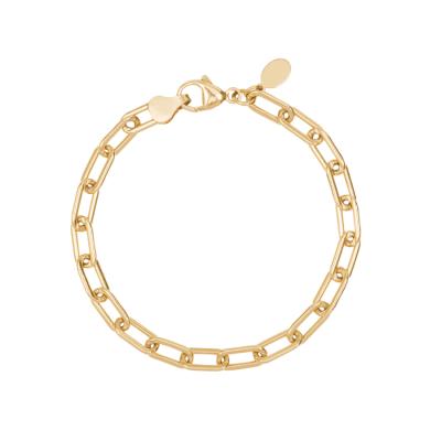 China 2021 New Style 14k Jewelry Women Silver CLASSIC Paperclip Bracelet Big Chain Bracelet for sale