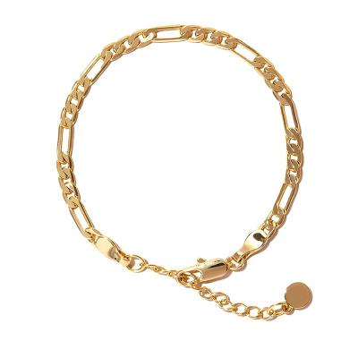 China 2021 New Arrival CLASSIC Fashion Jewelry Brass 18k Gold Plated Cuban Popular Hand Bracelet for sale