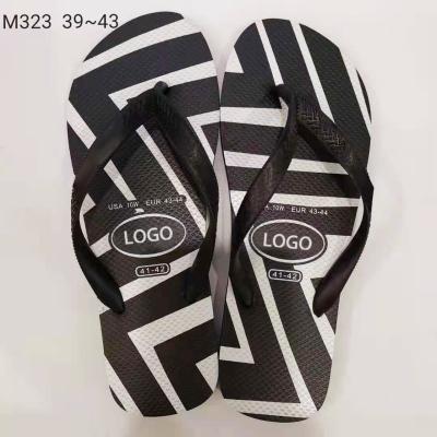 China 2021 Fashion Trend New Design High Quality Simple Strap Zigzag Printed OEM Custom EVA Rubber Slippers Flip Flops Spring Summer Beach For Unisex for sale