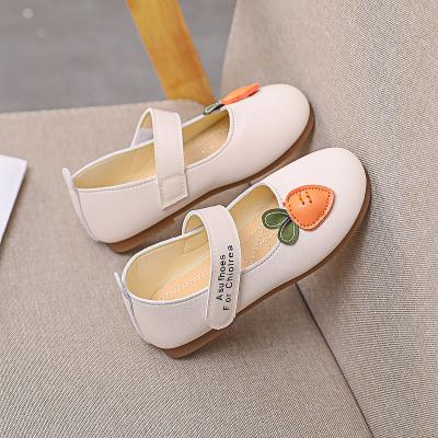 China New Arrival Carrot Design Lightweight PU RTS Mary Jane School Flats Casual Kids Shoes For Girls for sale